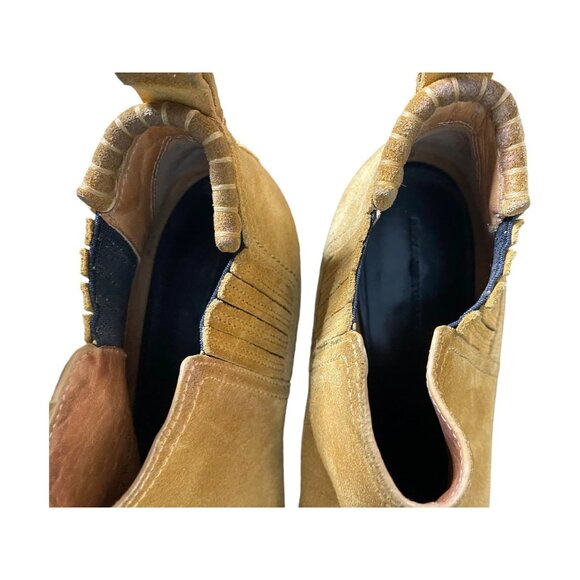Alexander Wang Kori Bootie Boots Cut Out Block Heel Suede Camel Shoes 39 US 9 - Picture 2 of 12